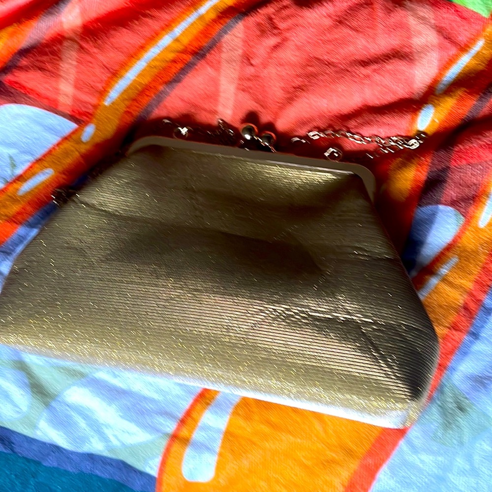 Gold sparkle crossbody purse. Used once, like new condition.